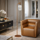Vela Floor Lamp Bronze and Clear from Ashcroft Furniture - Luna Furniture