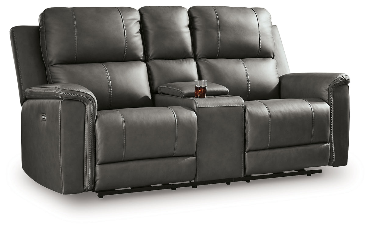 Bleckley Anchor Power Reclining Loveseat with Console from Ashley - Luna Furniture
