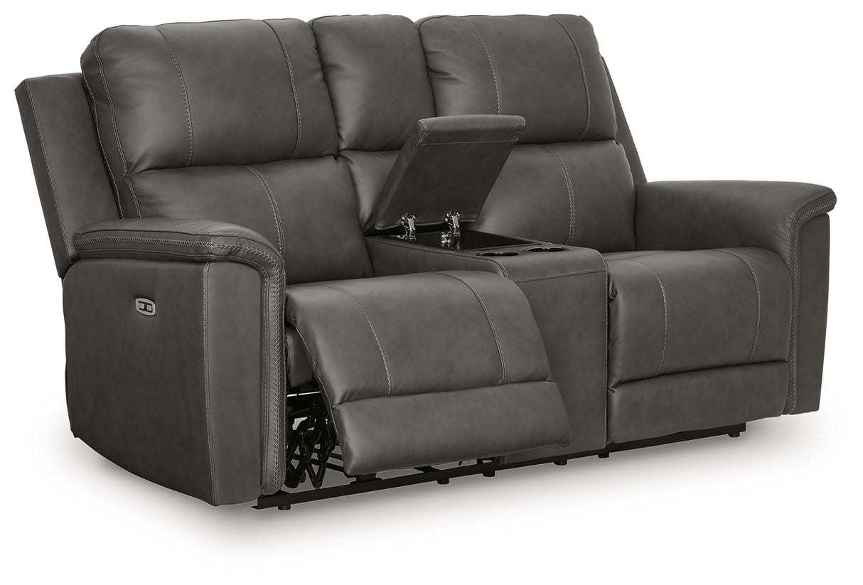 Bleckley Anchor Power Reclining Loveseat with Console from Ashley - Luna Furniture