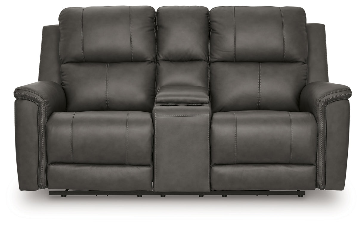 Bleckley Anchor Power Reclining Loveseat with Console from Ashley - Luna Furniture