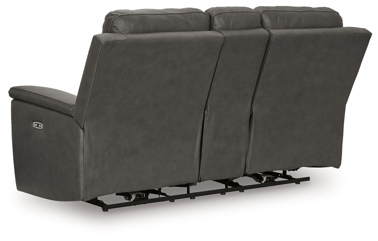 Bleckley Anchor Power Reclining Loveseat with Console from Ashley - Luna Furniture