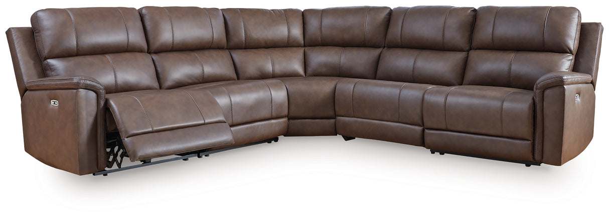 Bleckley Espresso 5-Piece Power Reclining Sectional from Ashley - Luna Furniture