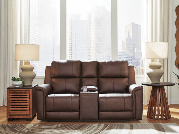 Bleckley Espresso Power Reclining Loveseat with Console