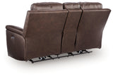 Bleckley Espresso Power Reclining Loveseat with Console from Ashley - Luna Furniture