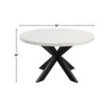 Xena 52-inch Round Dining Table, White Marble Top from Steve Silver - Luna Furniture