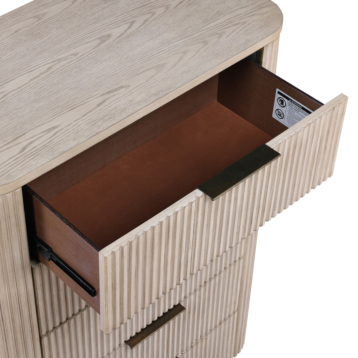 Henry 5-Drawer Reeded Chest, Tan Finish from Steve Silver - Luna Furniture