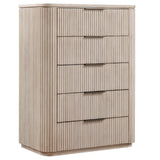 Henry 5-Drawer Reeded Chest, Tan Finish from Steve Silver - Luna Furniture