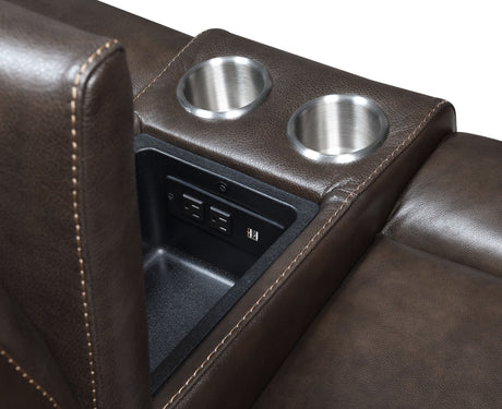 Fortuna Coffee Dual Power Reclining Loveseat from Steve Silver - Luna Furniture
