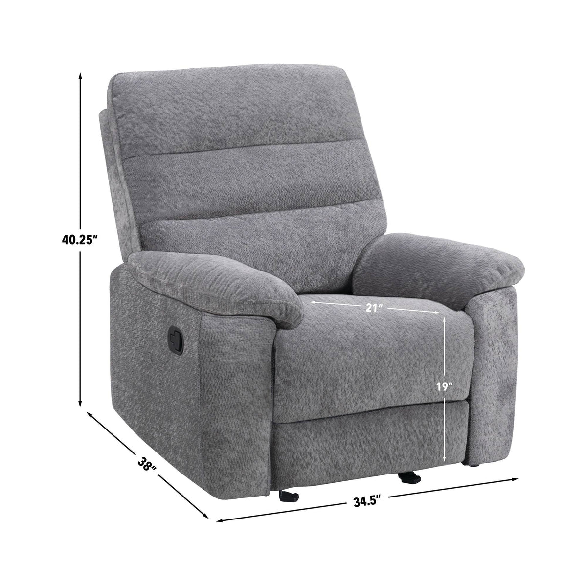 Cozy Gray Manual Recliner from Steve Silver - Luna Furniture