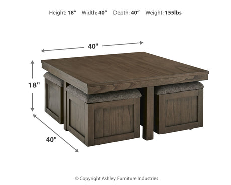 Boardernest Coffee Table with 1 End Table in Brown from Ashley - Luna Furniture