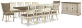 Bolanburg Dining Table and 10 Chairs with Storage in Antique White from Ashley - Luna Furniture