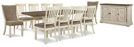 Bolanburg Dining Table and 10 Chairs with Storage in Antique White from Ashley - Luna Furniture