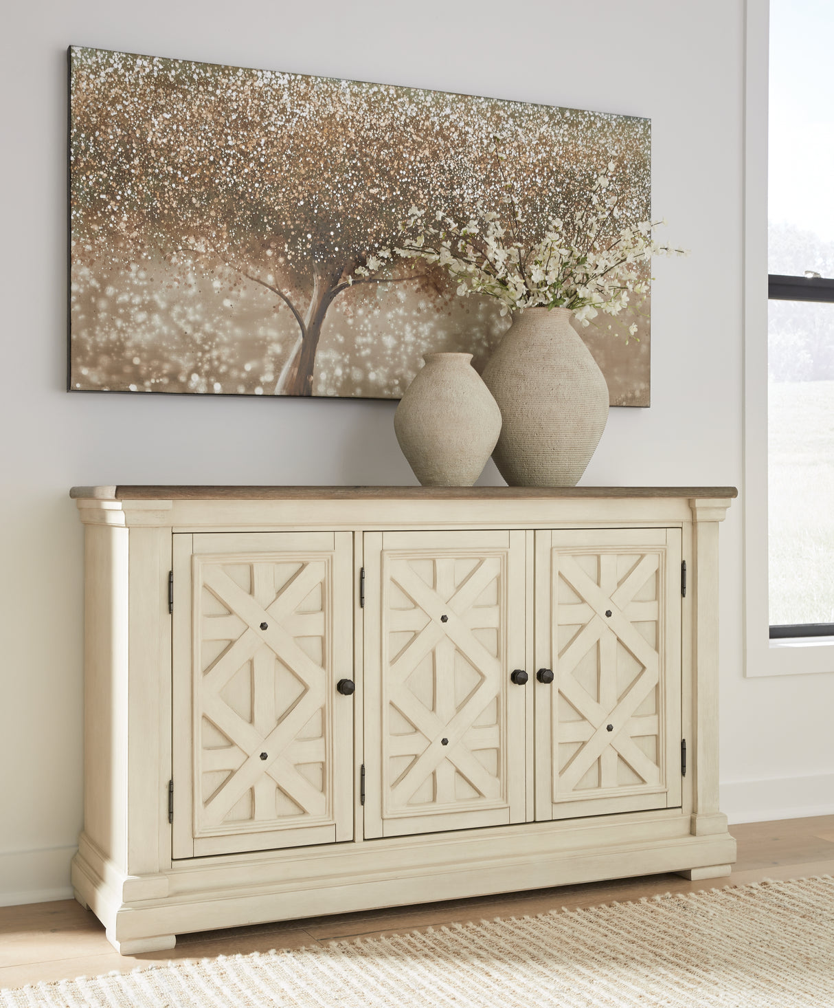 Bolanburg Dining Table and 10 Chairs with Storage in Antique White from Ashley - Luna Furniture