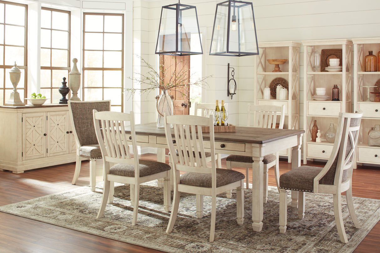 Bolanburg Two-tone Dining Table and 6 Chairs with Server from Ashley - Luna Furniture