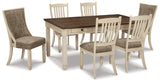 Bolanburg Two-tone Dining Table and 6 Chairs with Server from Ashley - Luna Furniture