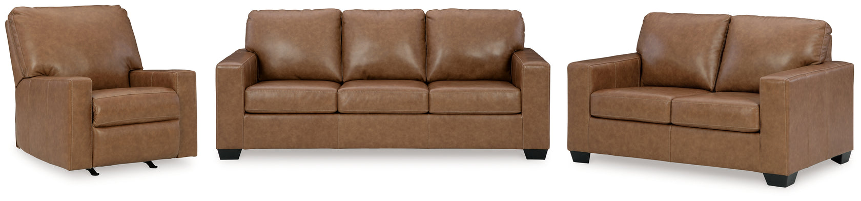 Bolsena Sofa, Loveseat and Recliner in Caramel from Ashley - Luna Furniture