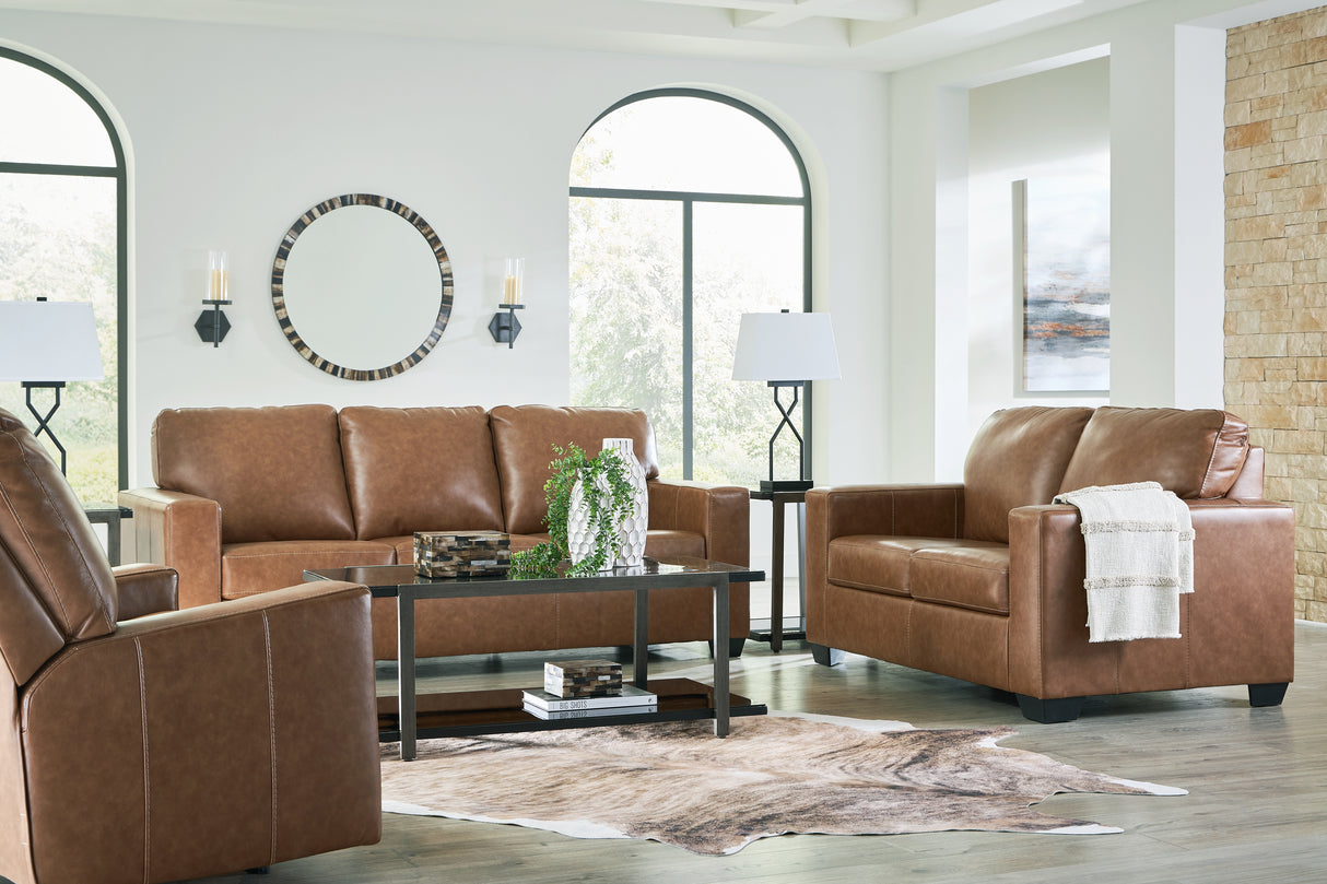 Bolsena Sofa, Loveseat and Recliner in Caramel from Ashley - Luna Furniture