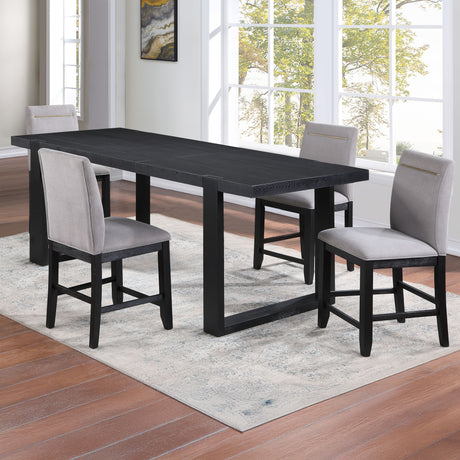 Yves Charcoal/Gray Upholstered 24″ Counter Stool, Set of 2 from Steve Silver - Luna Furniture