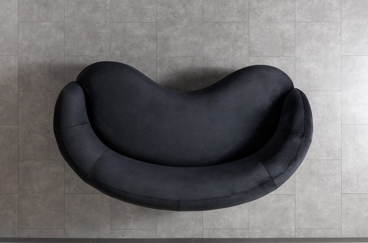 Bonita Black 81" Velvet Loveseat from Nova Furniture - Luna Furniture
