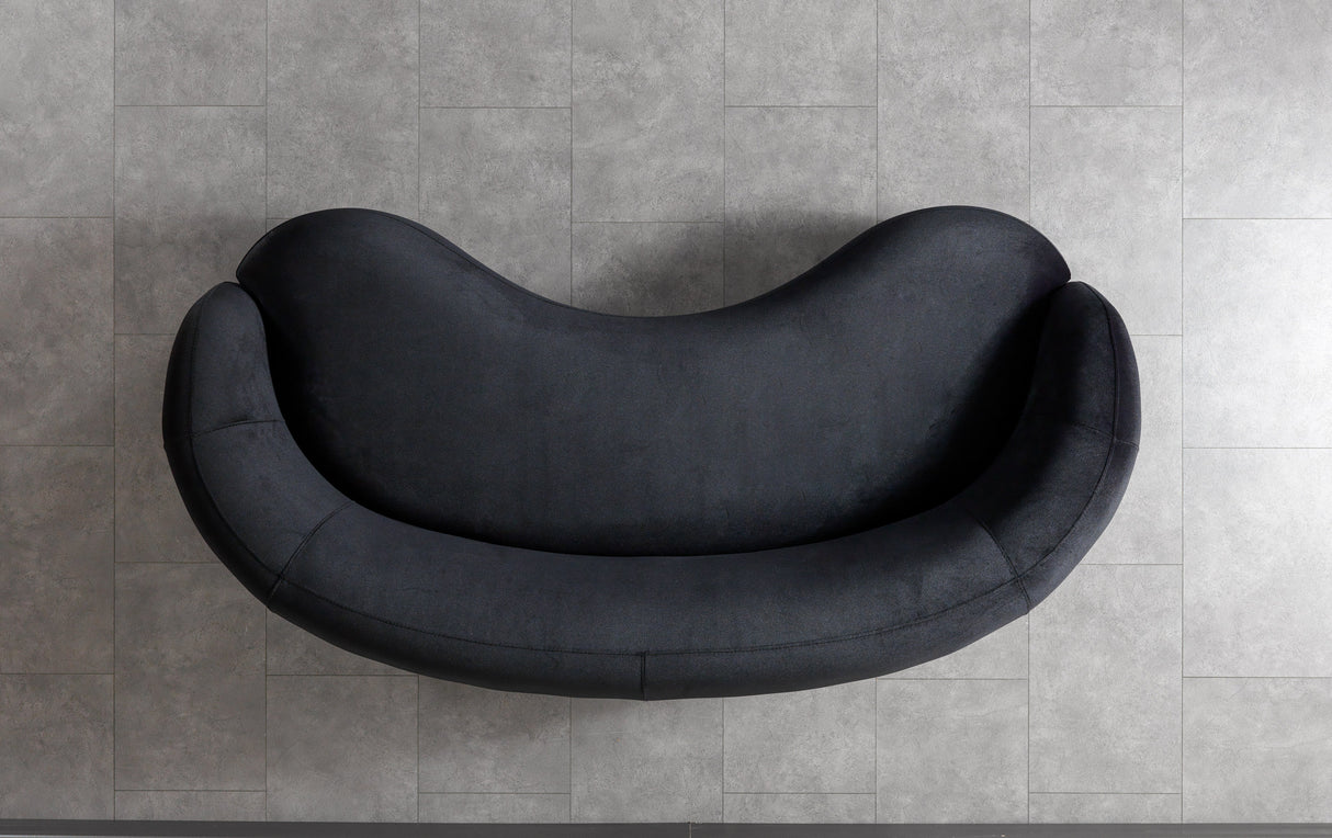 Bonita Black 91" Velvet Sofa from Nova Furniture - Luna Furniture