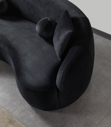 Bonita Black 91" Velvet Sofa from Nova Furniture - Luna Furniture