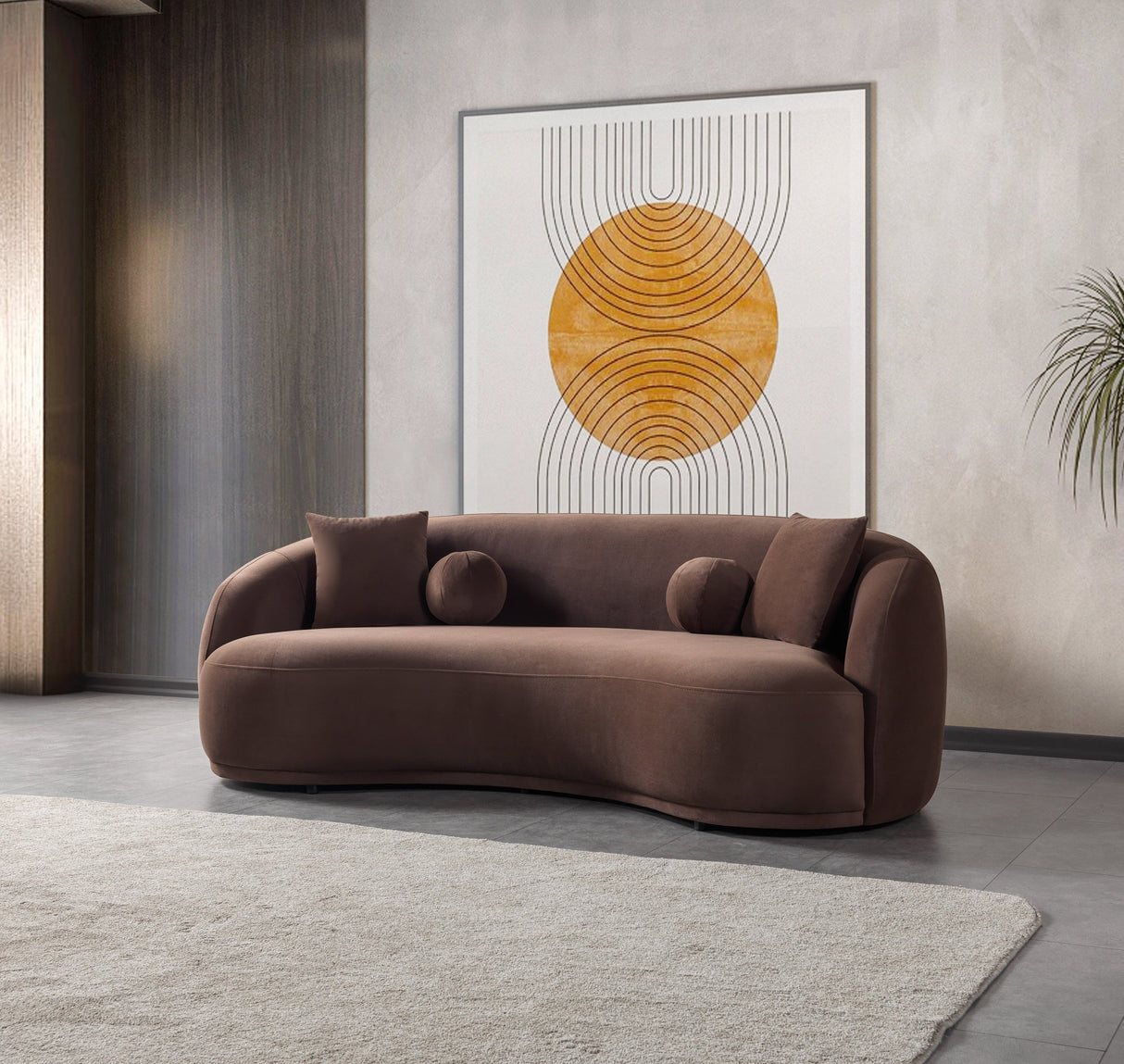 Bonita Coffee Velvet Sofa from Nova Furniture - Luna Furniture
