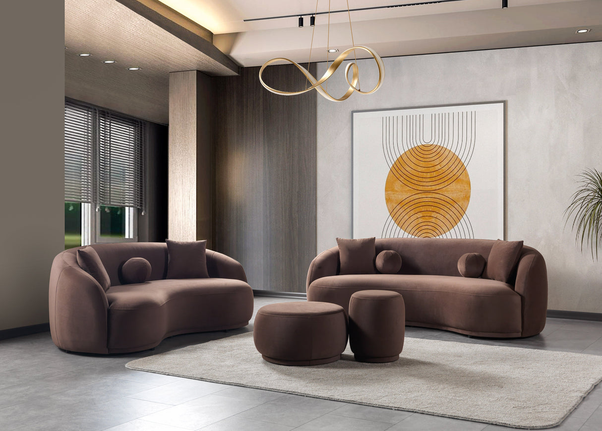 Bonita Coffee Velvet Sofa from Nova Furniture - Luna Furniture