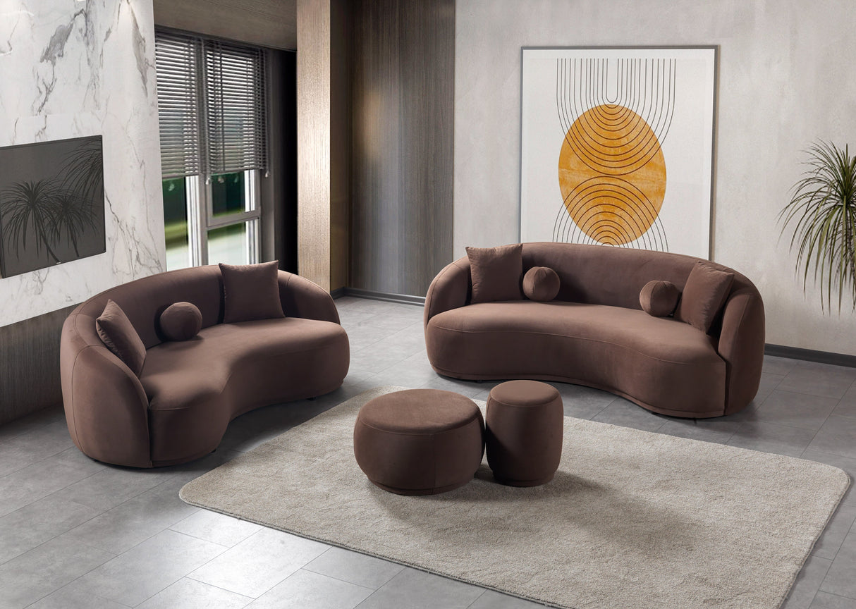Bonita Coffee Velvet Sofa from Nova Furniture - Luna Furniture