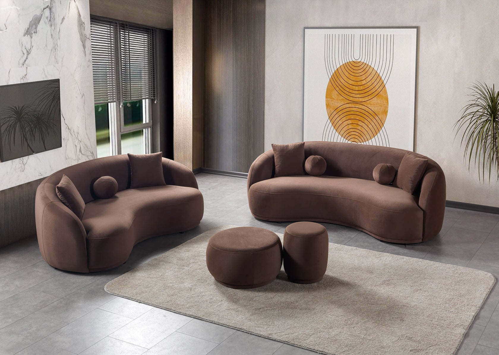 Bonita Coffee Velvet Living Room Set from Nova Furniture - Luna Furniture