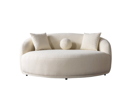 Bonita Ivory Boucle Round Sofa from Nova Furniture - Luna Furniture