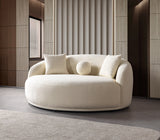 Bonita Ivory Boucle Round Sofa from Nova Furniture - Luna Furniture
