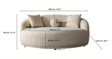 Bonita Ivory Boucle Round Sofa from Nova Furniture - Luna Furniture