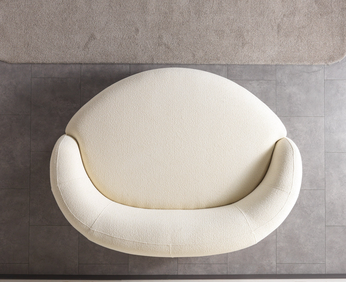 Bonita Ivory Boucle Round Sofa from Nova Furniture - Luna Furniture