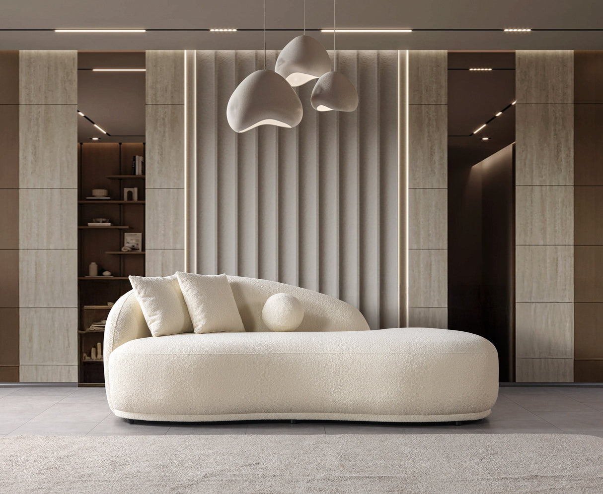 Bonita Ivory Boucle Sofa Chaise from Nova Furniture - Luna Furniture