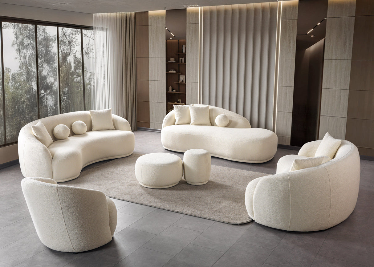 Bonita Ivory Boucle Sofa Chaise from Nova Furniture - Luna Furniture