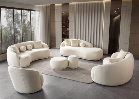 Bonita Ivory Boucle Sofa Chaise from Nova Furniture - Luna Furniture