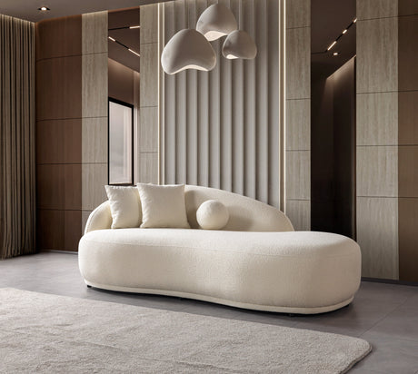 Bonita Ivory Boucle Sofa Chaise from Nova Furniture - Luna Furniture