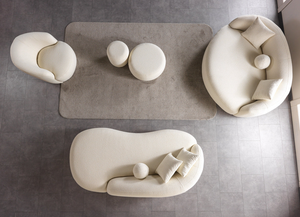 Bonita Ivory Boucle Sofa Chaise from Nova Furniture - Luna Furniture