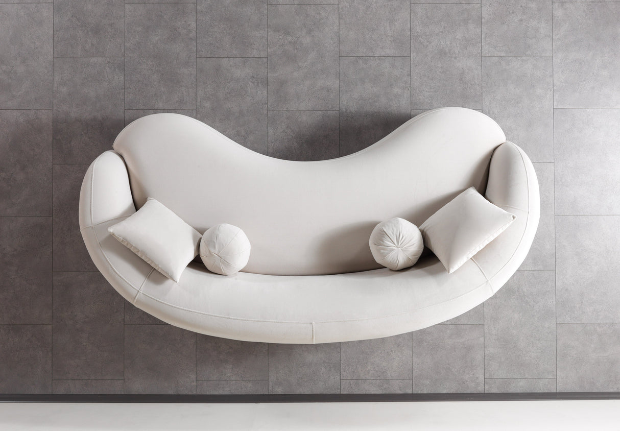 Bonita Ivory Velvet Sofa from Nova Furniture - Luna Furniture