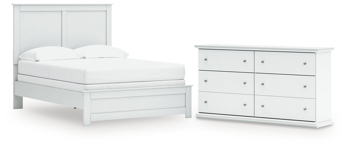 Bostwick Shoals Full Panel Bed with Dresser in White from Ashley - Luna Furniture