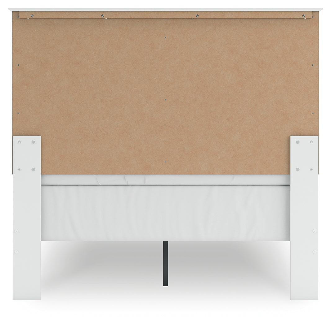 Bostwick Shoals Full Panel Bed with Mirrored Dresser in White from Ashley - Luna Furniture