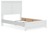 Bostwick Shoals Full Panel Bed with Mirrored Dresser in White from Ashley - Luna Furniture