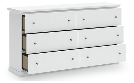 Bostwick Shoals Twin Panel Bed with Dresser in White from Ashley - Luna Furniture