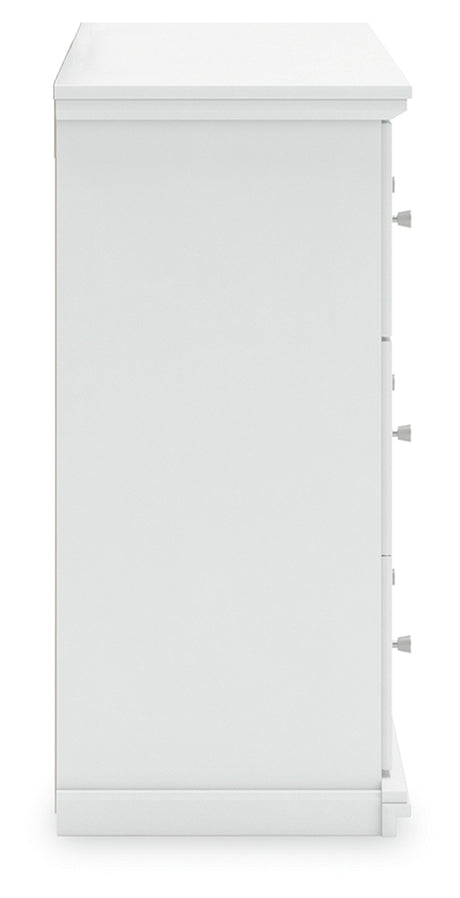 Bostwick Shoals Twin Panel Bed with Dresser in White from Ashley - Luna Furniture