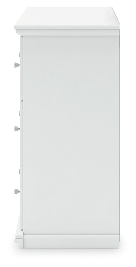 Bostwick Shoals Twin Panel Bed with Dresser in White from Ashley - Luna Furniture