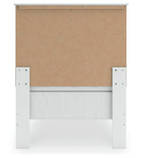 Bostwick Shoals Twin Panel Bed with Mirrored Dresser, Chest and 2 Nightstands in White from Ashley - Luna Furniture