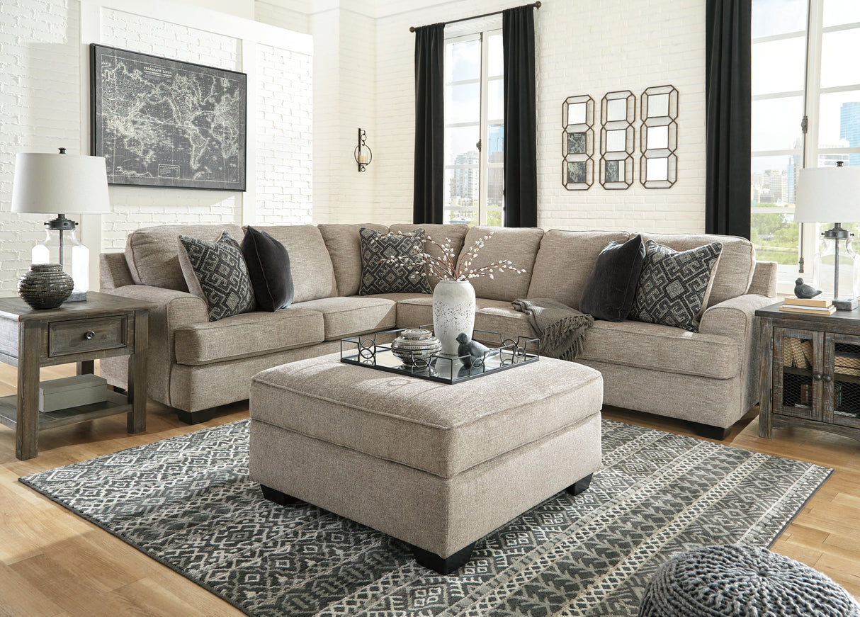 Bovarian Stone 3-Piece Sectional with Ottoman from Ashley - Luna Furniture