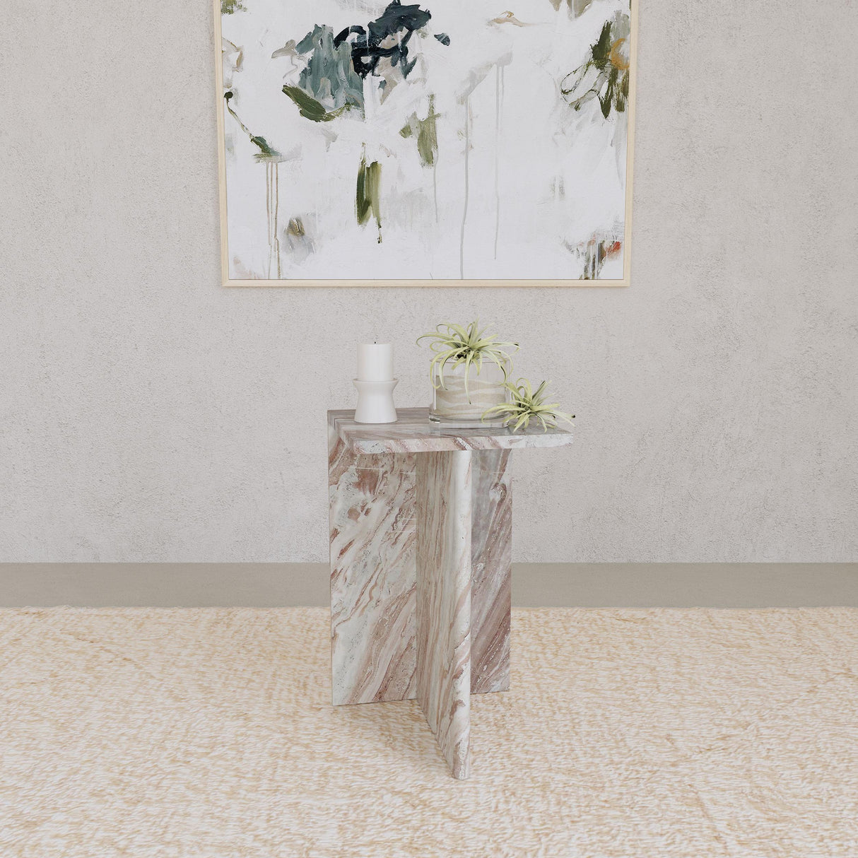 Bowdoin Gray Genuine Marble Accent Side Table from Coaster - Luna Furniture