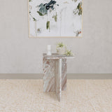 Bowdoin Gray Genuine Marble Accent Side Table from Coaster - Luna Furniture