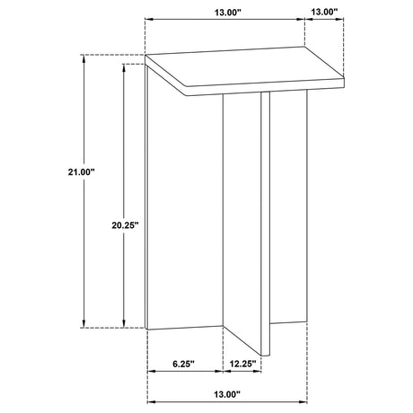 Bowdoin Gray Genuine Marble Accent Side Table from Coaster - Luna Furniture
